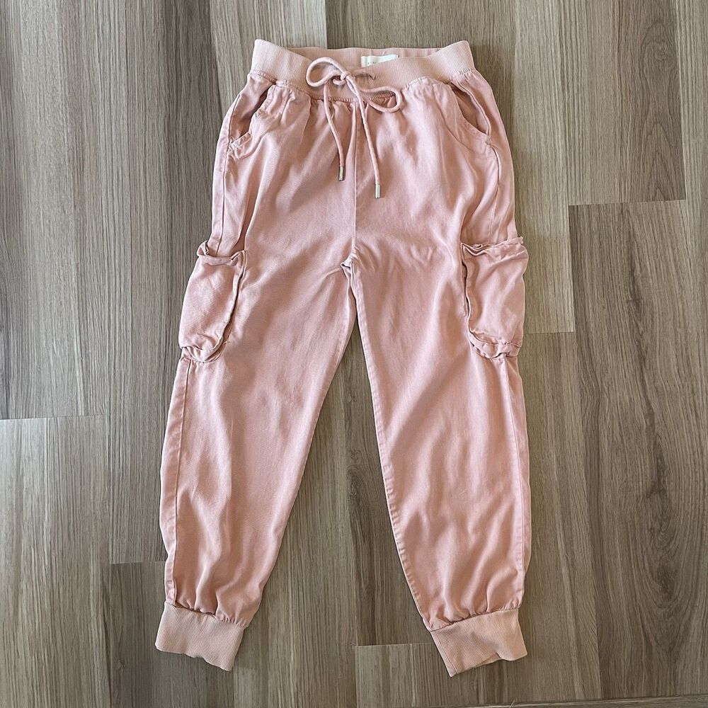 Risen Jeans Women's S Pink Cargo Jogger Stretch Pull-On Soft Girl Balletcore Y2K